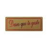 Pegatina Deseo que te guste y orla sobre oro mate de 18x47 mm