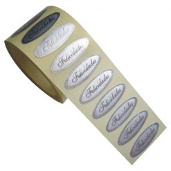 etiqueta ovalada plata