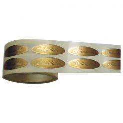 etiqueta ovalada felicidades