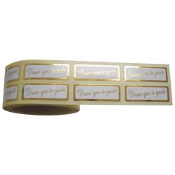 Etiqueta blanca deseo que te guste con orla