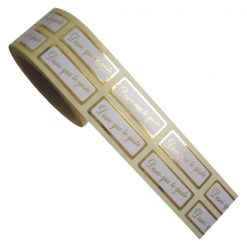 Etiqueta blanca deseo que te guste con orla