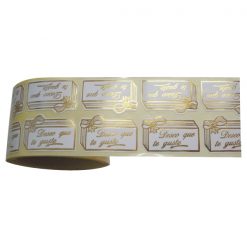 Etiqueta deseo que te guste en caja regalo