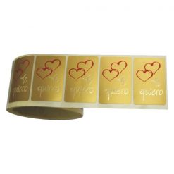 Etiqueta te quiero con corazones