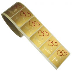 Etiqueta te quiero con corazones