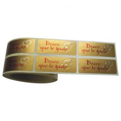 Etiqueta deseo que te guste y corazones