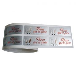 Etiqueta deseo que te guste con conejo en plata asomándose