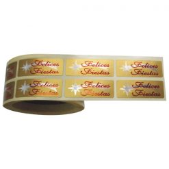 Etiqueta navidad felices fiestas estrella en plata