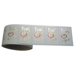 Etiqueta adhesiva deseo que te guste con corazones