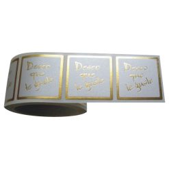 Rollo pegatinas deseo que te guste en oro de 35x35 mm