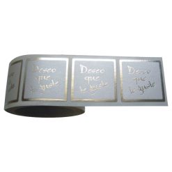 Rollo pegatinas deseo que te guste en plata de 35x35 mm