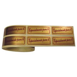 Rollo pegatinas Especialmente para ti y orla sobre oro mate de 18x46 mm