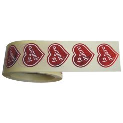 Etiqueta, pegatina Te quiero corazón rojo de 23x26 mm