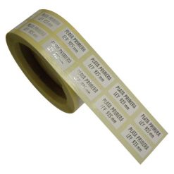 Etiqueta pegatina joyería, texto: Plata Primera Ley 925 mm