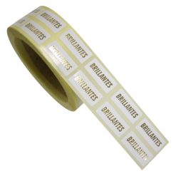 Etiqueta pegatina joyería, texto: Brillantes